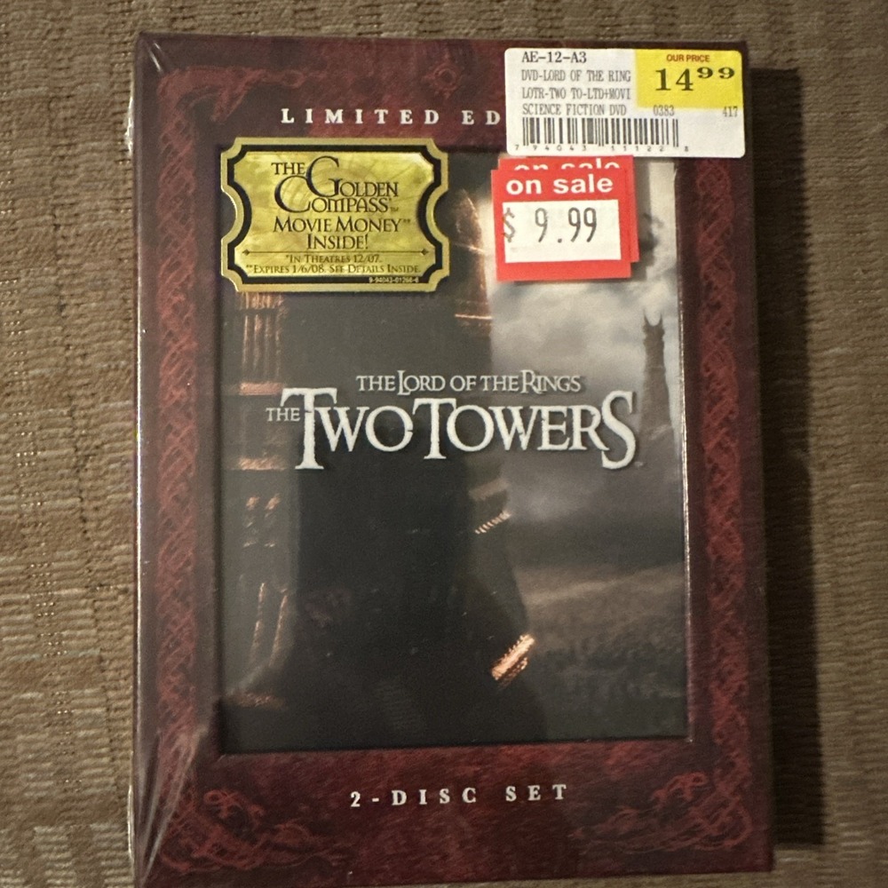 The Lord of the Rings: The Two Towers (DVD, 2007, Limited Edition with Movie...